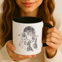 Three Sheeps Howling To The Moon Coffee Mug thumb 3
