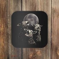 Three Sheeps Howling To The Moon Coaster thumb 0