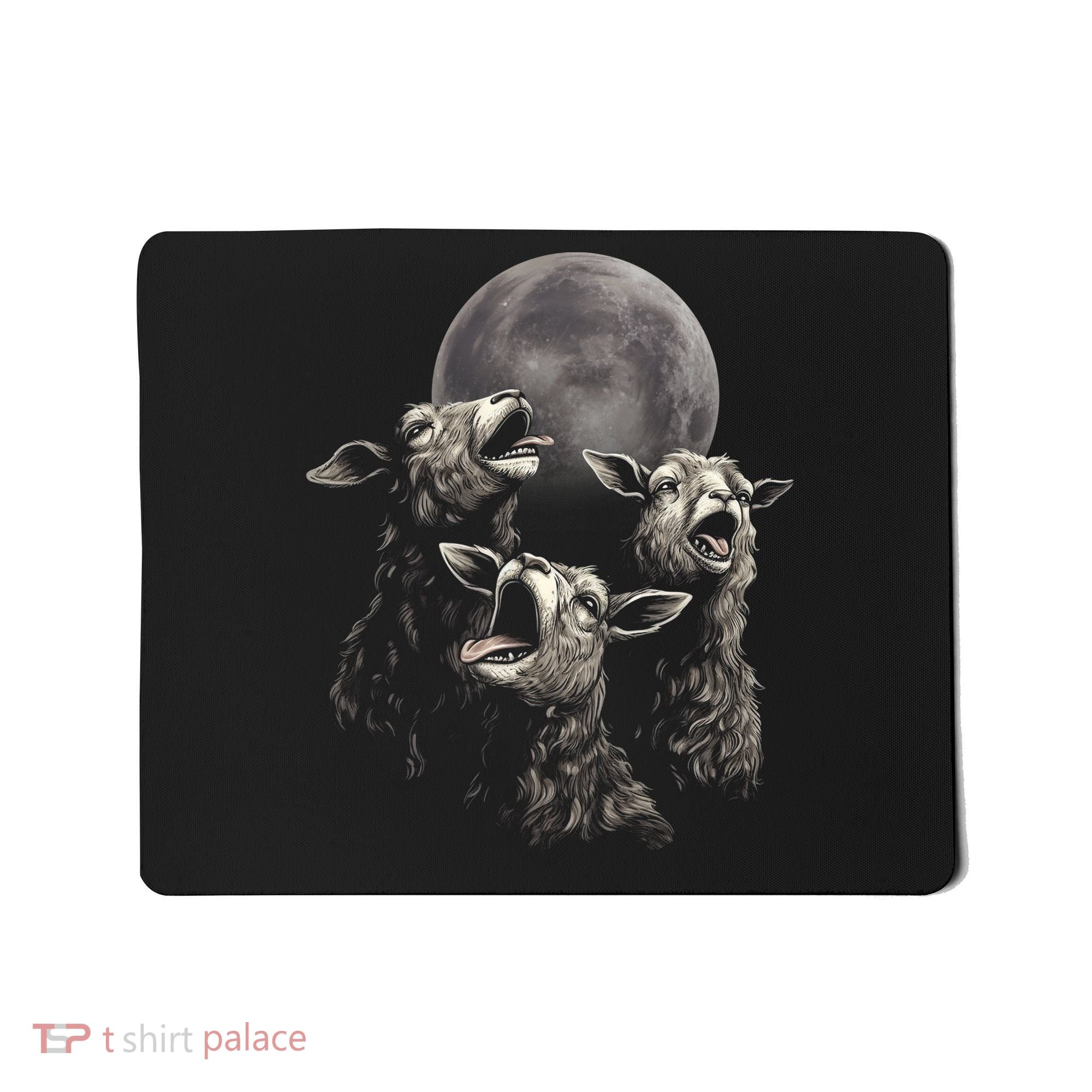 Three Sheeps Howling To The Moon Mousepad
