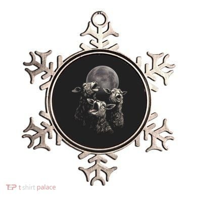 Three Sheeps Howling To The Moon Ornament