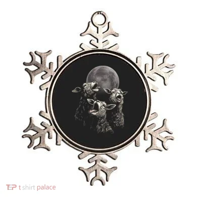 Three Sheeps Howling To The Moon Ornament