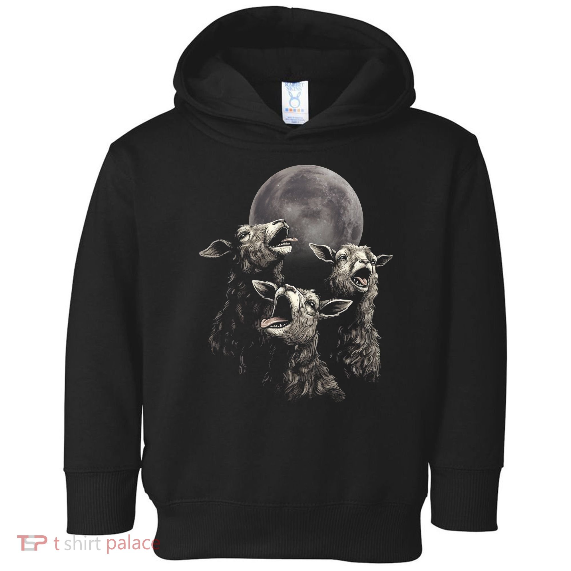 Three Sheeps Howling To The Moon Toddler Hoodie
