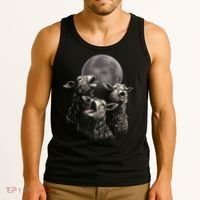 Three Sheeps Howling To The Moon Tank Top thumb 3