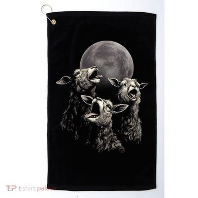 Three Sheeps Howling To The Moon Golf Towel