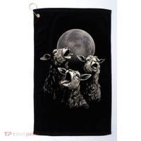 Three Sheeps Howling To The Moon Golf Towel thumb 0