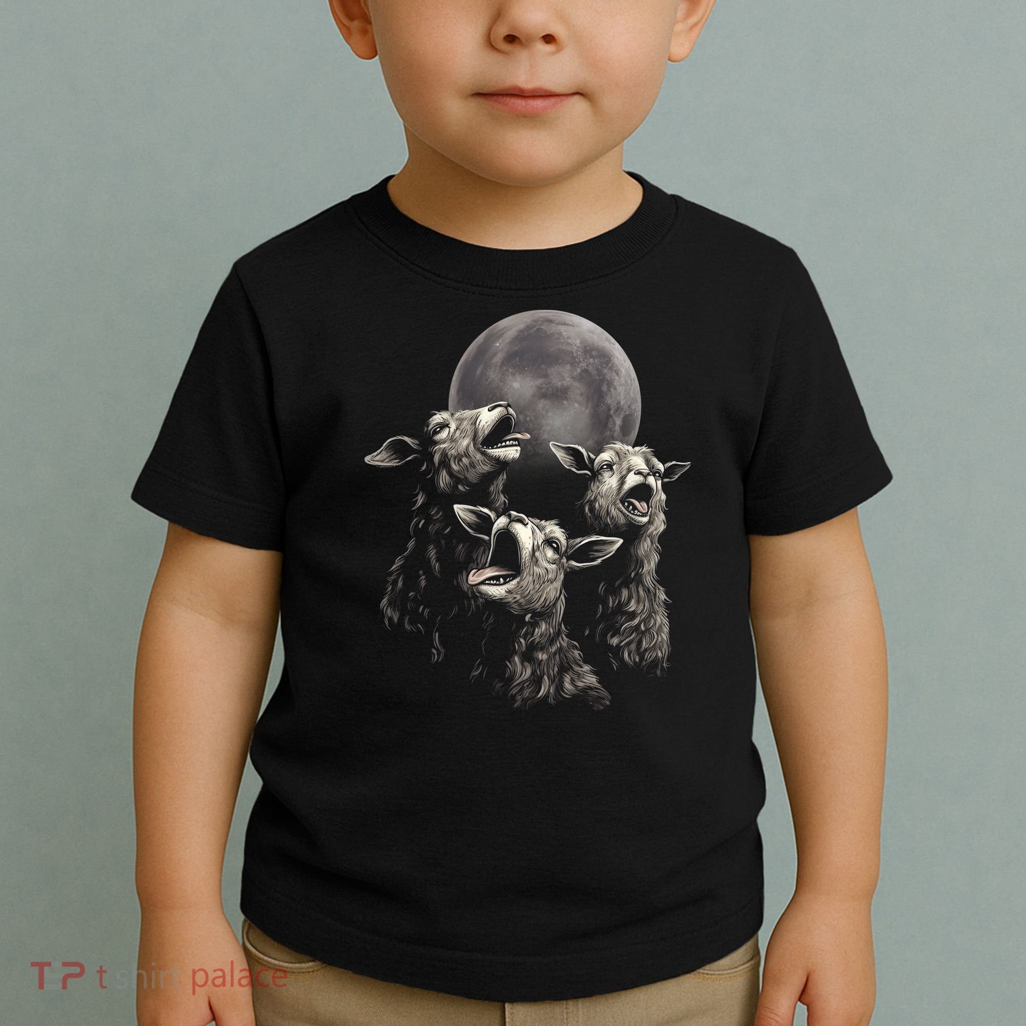 Three Sheeps Howling To The Moon Toddler T-Shirt