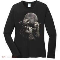 Three Sheeps Howling To The Moon Women's Long Sleeve Shirt thumb 0
