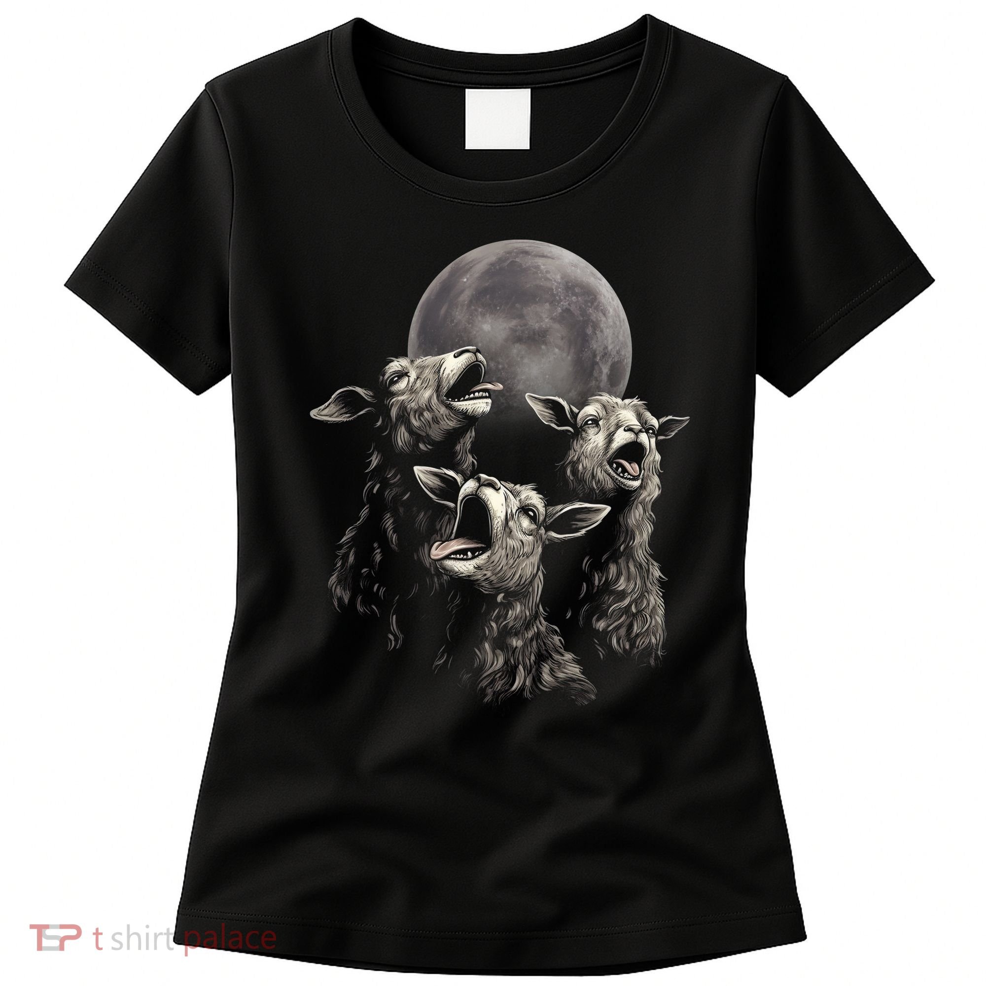 Three Sheeps Howling To The Moon Women's T-Shirt