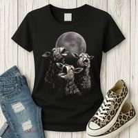 Three Sheeps Howling To The Moon Women's T-Shirt thumb 3