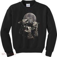 Three Sheeps Howling To The Moon Kids Sweatshirt thumb 0