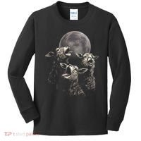 Three Sheeps Howling To The Moon Kids Long Sleeve Shirt thumb 0