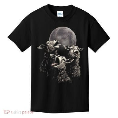Three Sheeps Howling To The Moon Kids T-Shirt