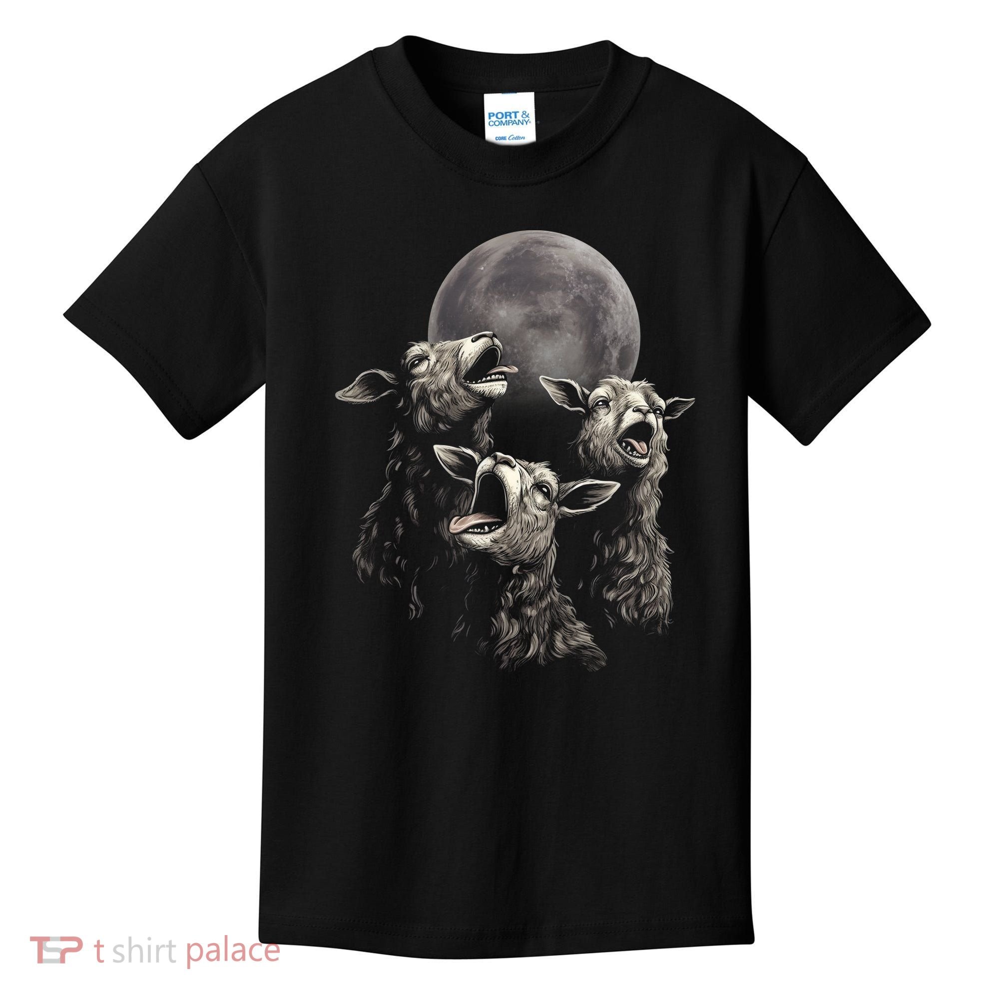 Three Sheeps Howling To The Moon Kids T-Shirt