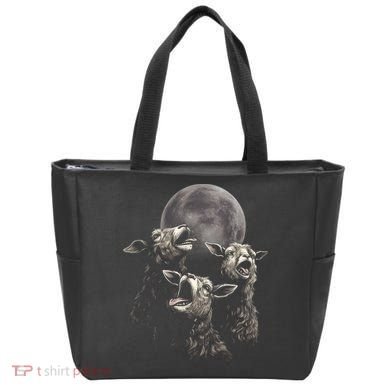 Three Sheeps Howling To The Moon Tote Bag