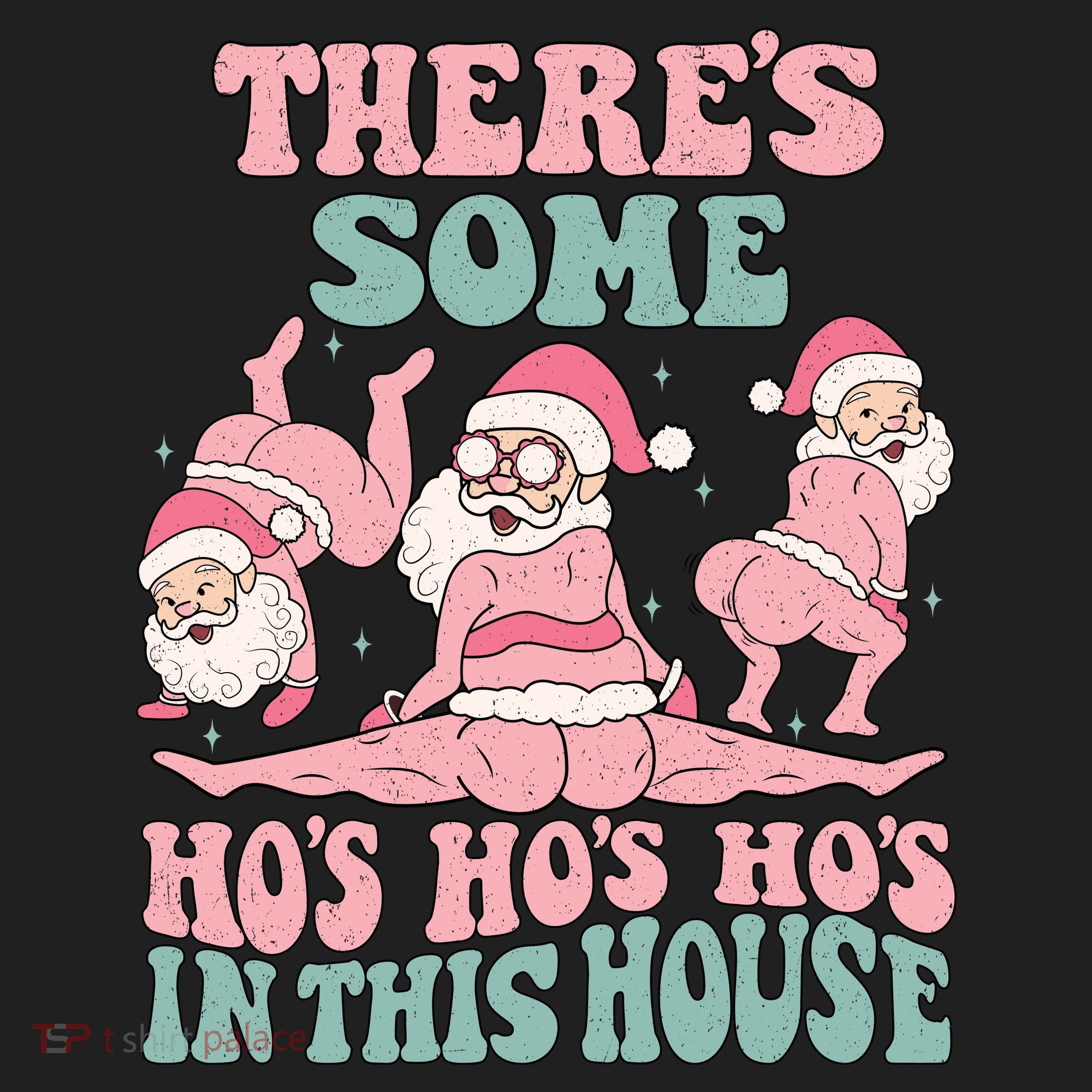 Theres Some Hos In This House Funny Santa Twerk Christmas Hat
