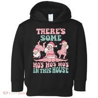 Theres Some Hos In This House Funny Santa Twerk Christmas Toddler Hoodie thumb 0