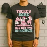 Theres Some Hos In This House Funny Santa Twerk Christmas T-Shirt thumb 6