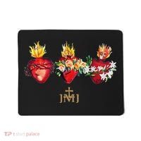 Three Sacred Hearts Of Jesus Mary Joseph Jmj Catholic Mousepad thumb 0