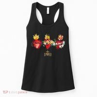 Three Sacred Hearts Of Jesus Mary Joseph Jmj Catholic Women's Tank Top thumb 0