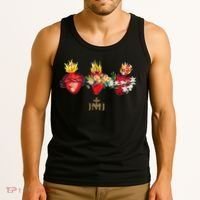 Three Sacred Hearts Of Jesus Mary Joseph Jmj Catholic Tank Top thumb 3