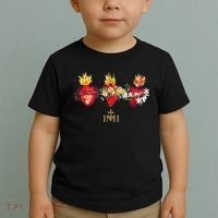 Three Sacred Hearts Of Jesus Mary Joseph Jmj Catholic Toddler T-Shirt thumb 2