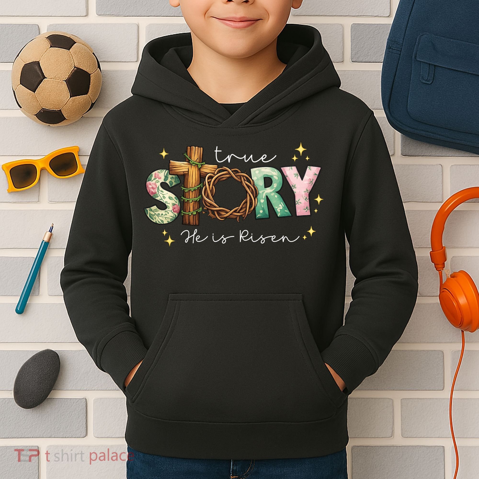 True Story He Is Risen Kids Hoodie
