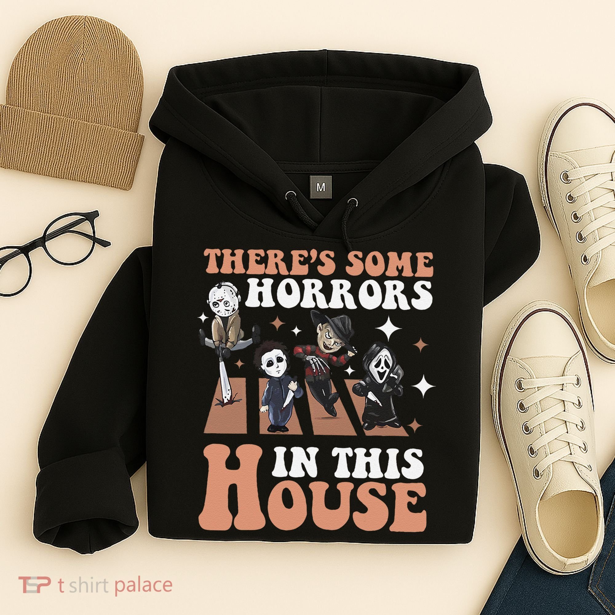 ThereS Some Horrors In This House Funny Horror Characters Hoodie