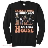 ThereS Some Horrors In This House Funny Horror Characters Sweatshirt thumb 0