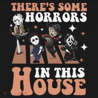 ThereS Some Horrors In This House Funny Horror Characters Sweatshirt thumb 3