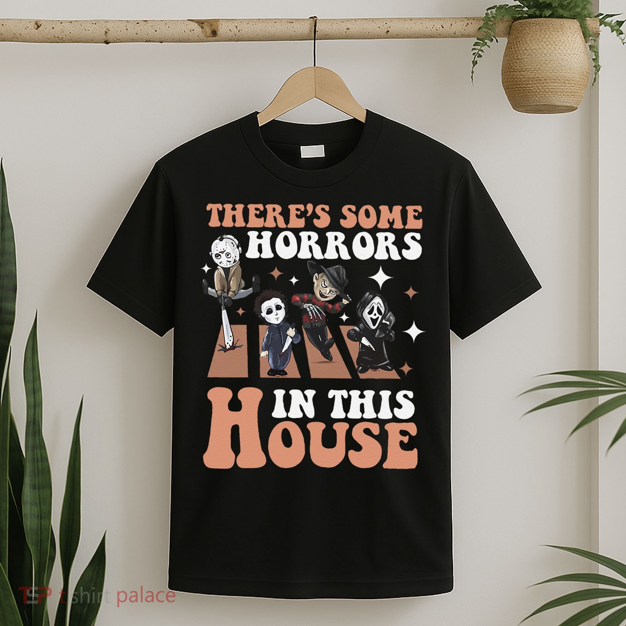 ThereS Some Horrors In This House Funny Horror Characters T-Shirt