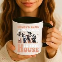 ThereS Some Horrors In This House Funny Horror Characters Coffee Mug thumb 3