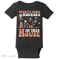 ThereS Some Horrors In This House Funny Horror Characters Baby Bodysuit thumb 0