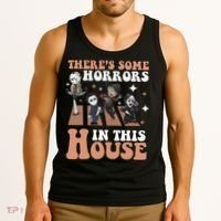 ThereS Some Horrors In This House Funny Horror Characters Tank Top thumb 3