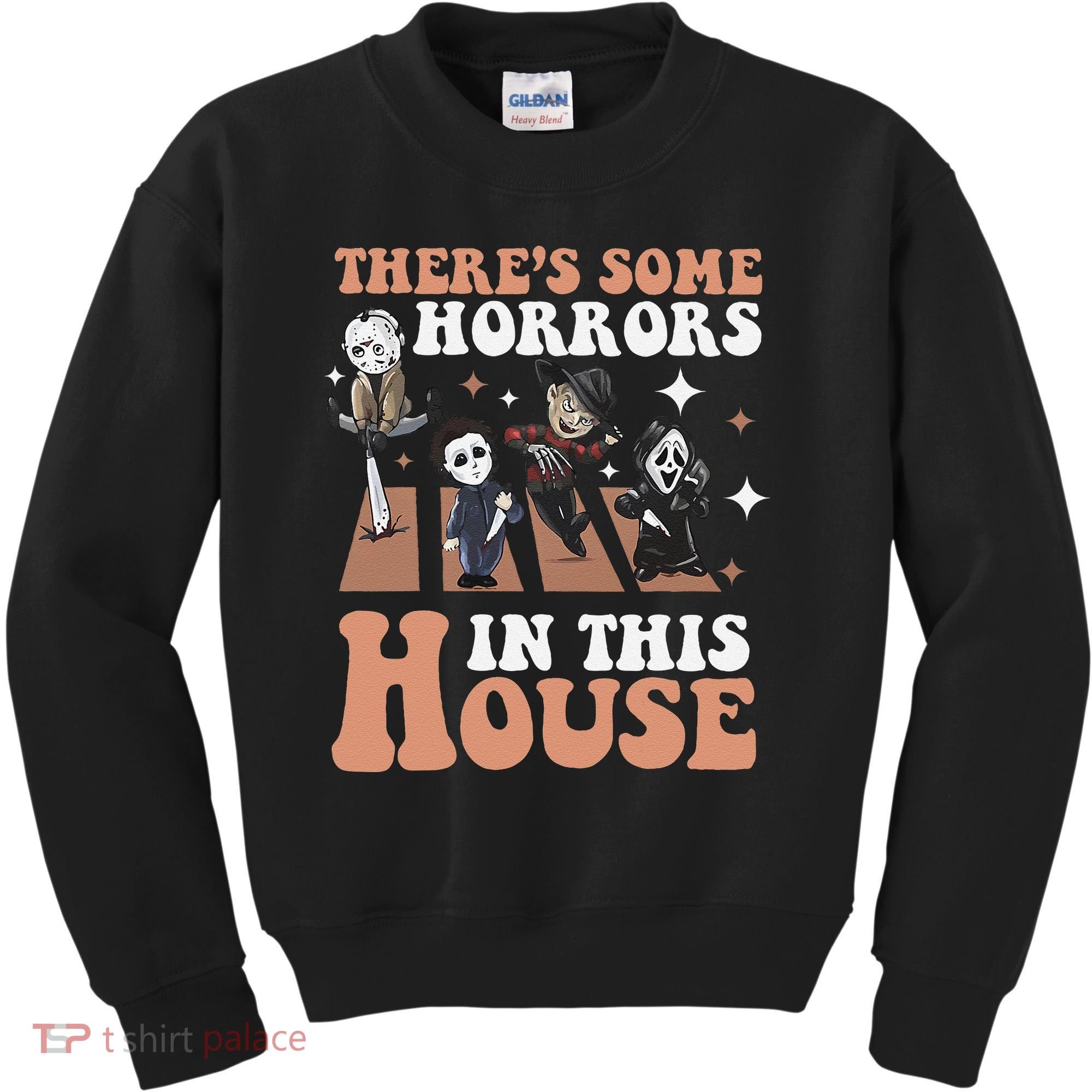 ThereS Some Horrors In This House Funny Horror Characters Kids Sweatshirt