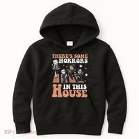 ThereS Some Horrors In This House Funny Horror Characters Kids Hoodie thumb 0