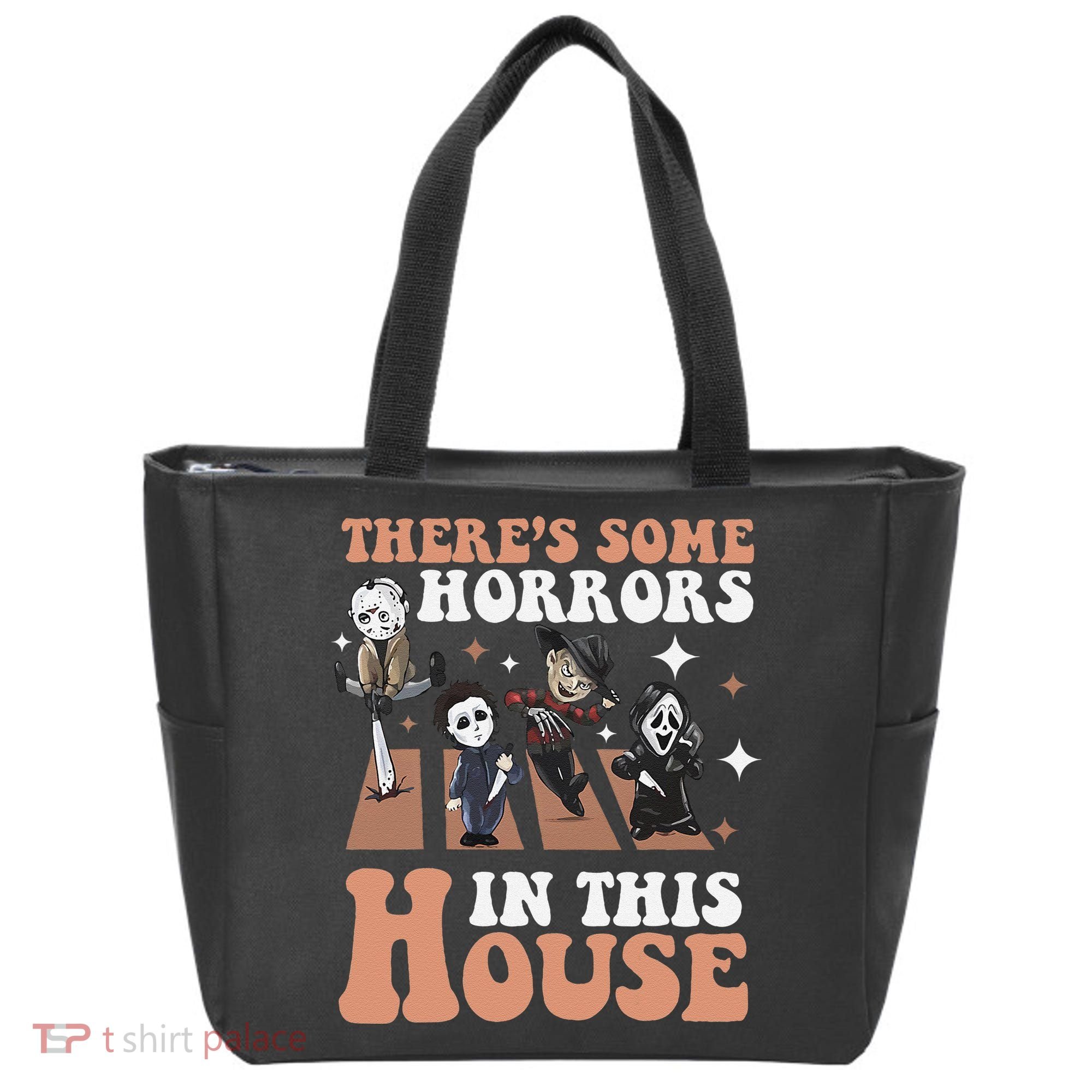 ThereS Some Horrors In This House Funny Horror Characters Tote Bag