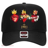 Three Sacred Hearts Of Jesus Mary Joseph Jmj Catholic Hat thumb 0