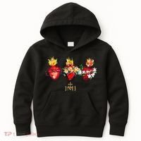 Three Sacred Hearts Of Jesus Mary Joseph Jmj Catholic Kids Hoodie thumb 0