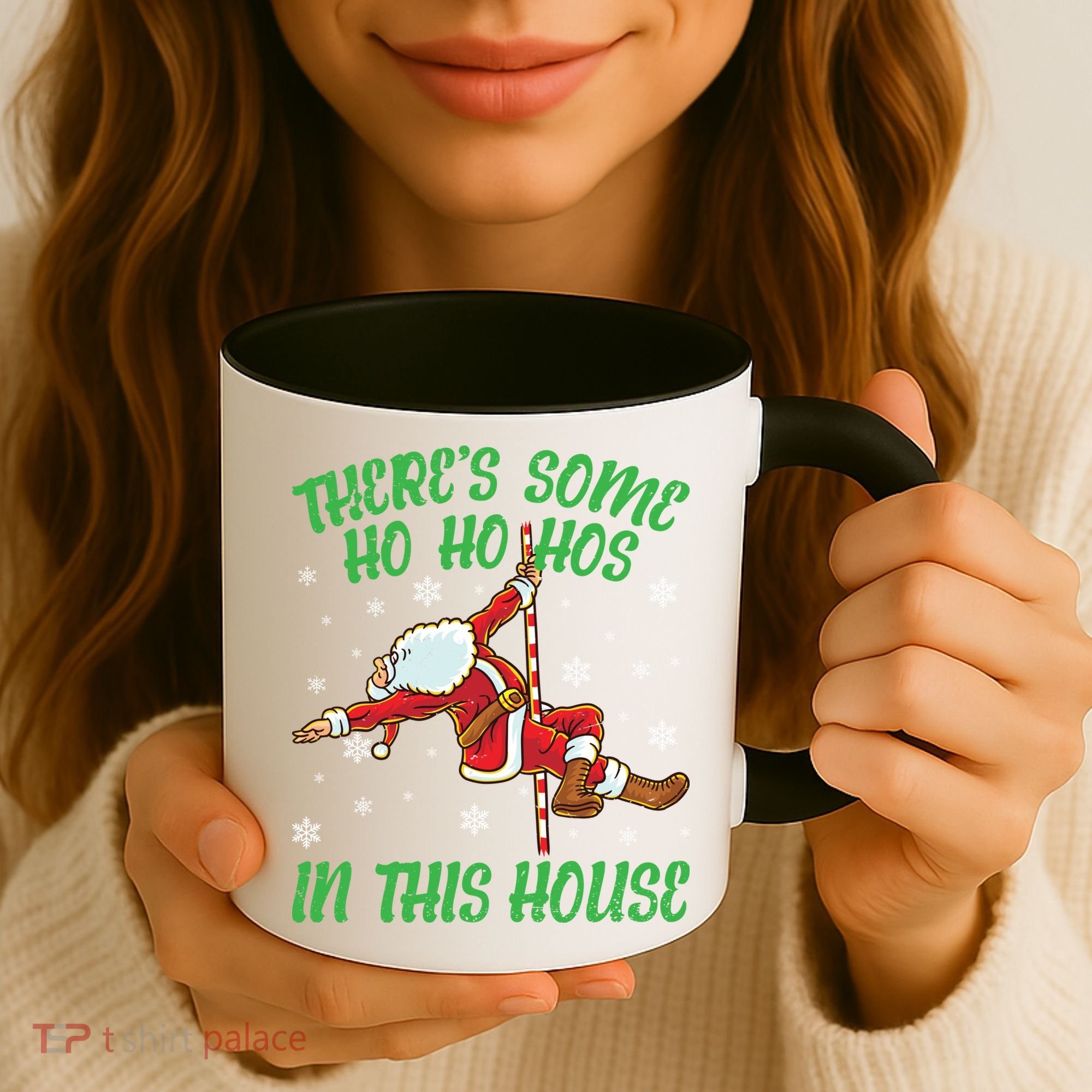 ThereS Some Ho Ho Hos In This House Santa Claus Pole Dance Gift Coffee Mug