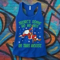 ThereS Some Ho Ho Hos In This House Santa Claus Pole Dance Gift Women's Tank Top thumb 3