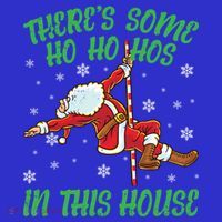 ThereS Some Ho Ho Hos In This House Santa Claus Pole Dance Gift Women's Tank Top thumb 5