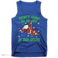 ThereS Some Ho Ho Hos In This House Santa Claus Pole Dance Gift Tank Top thumb 0