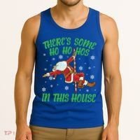 ThereS Some Ho Ho Hos In This House Santa Claus Pole Dance Gift Tank Top thumb 3
