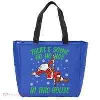 ThereS Some Ho Ho Hos In This House Santa Claus Pole Dance Gift Tote Bag thumb 0