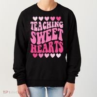 Teaching Sweet Hearts Cute Valentines Day Teacher Women's Sweatshirt thumb 0