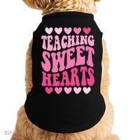 Teaching Sweet Hearts Cute Valentines Day Teacher Doggie Tank thumb 0