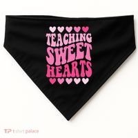 Teaching Sweet Hearts Cute Valentines Day Teacher USA-Made Doggie Bandana thumb 0
