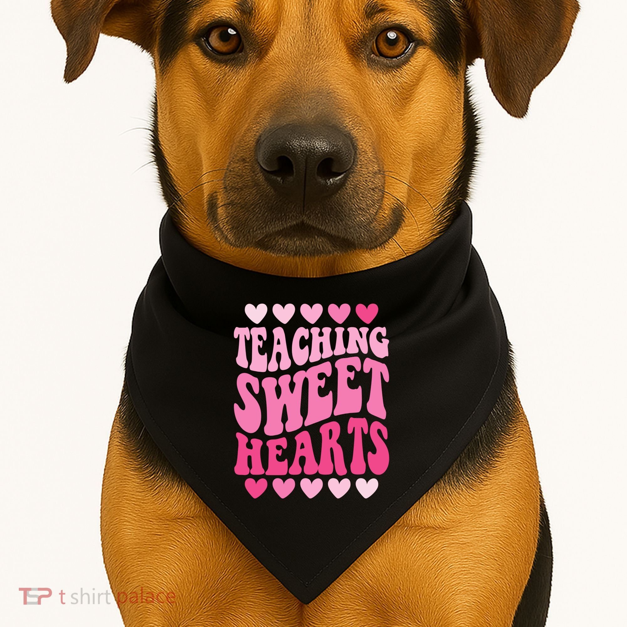 Teaching Sweet Hearts Cute Valentines Day Teacher USA-Made Doggie Bandana