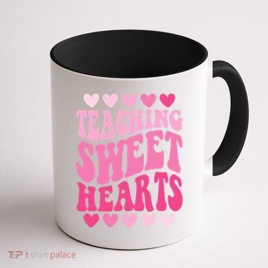 Teaching Sweet Hearts Cute Valentines Day Teacher Coffee Mug back