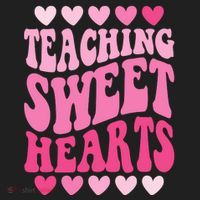 Teaching Sweet Hearts Cute Valentines Day Teacher Beanie thumb 2